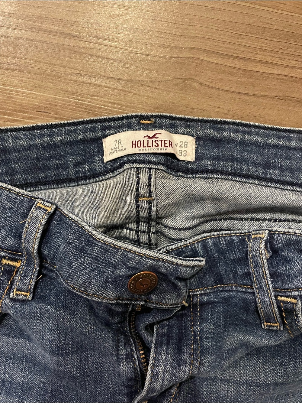 Hollister Women's Dark Blue Flare Jeans - Picture 4 of 4